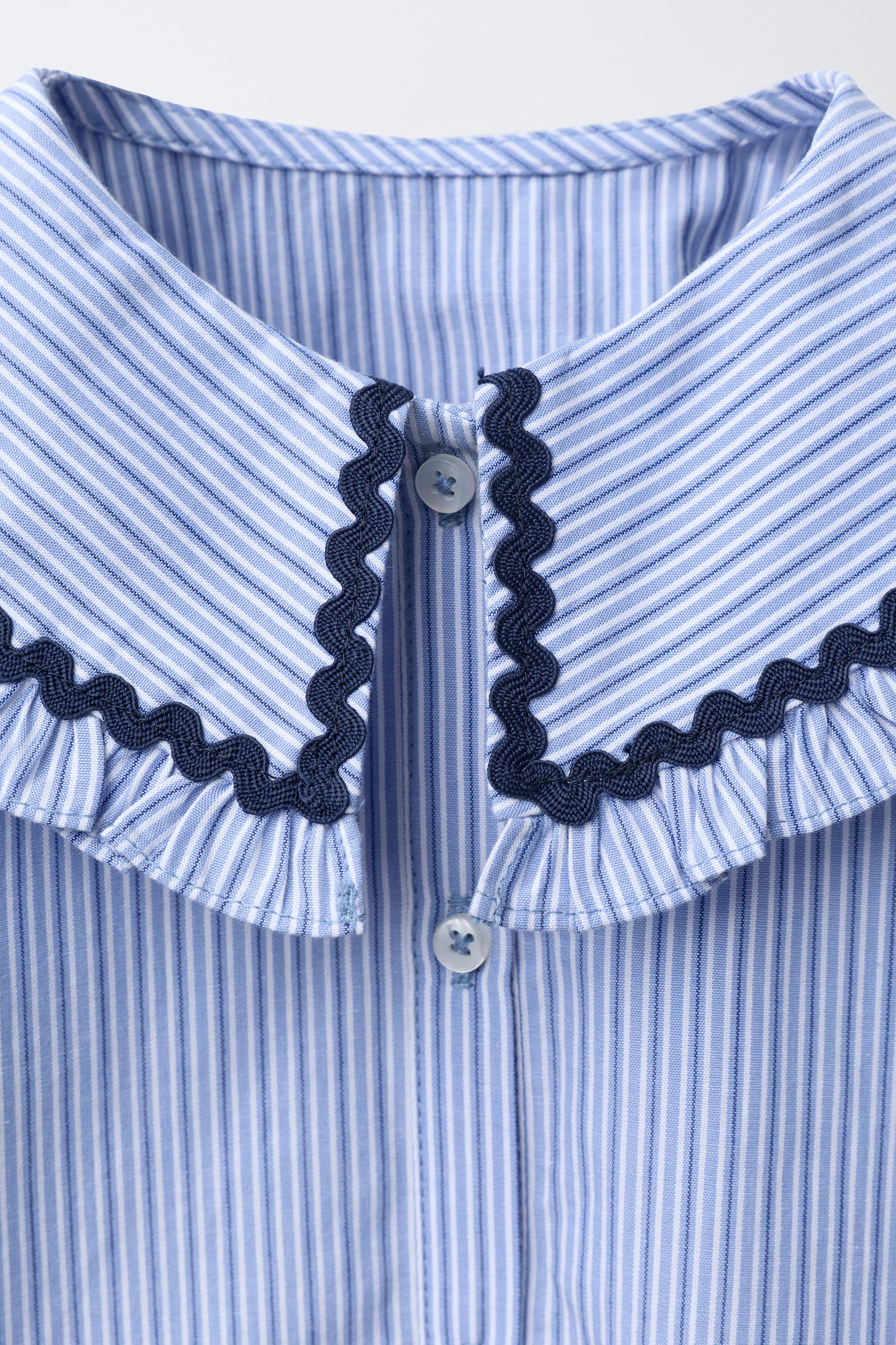 PETER PAN COLLAR SHIRT WITH RICKRACK TRIM